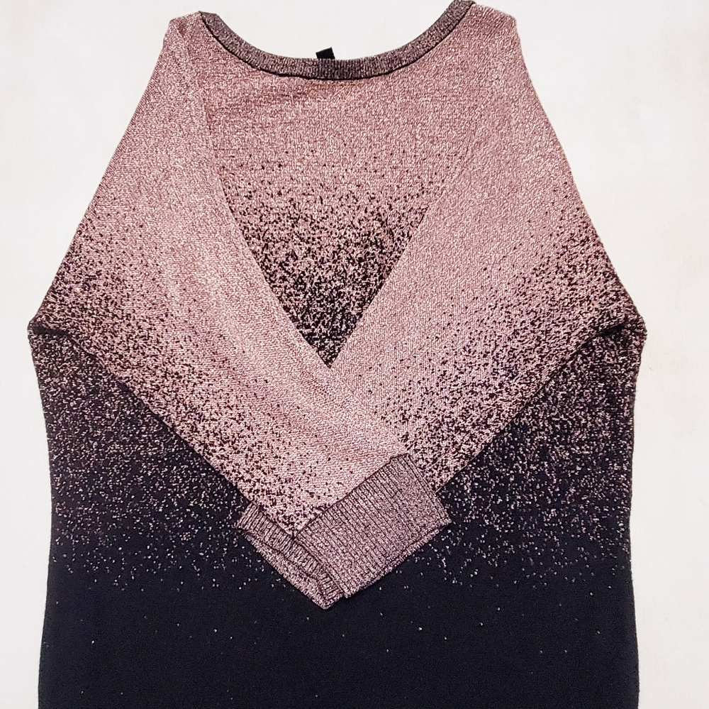 I.N. Studio Pink/Black Glitter Sweater Size Large